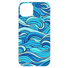 Pattern Ocean Waves Blue Nature Sea Abstract Iphone 14 Plus Black Uv Print Case by Wegoenart