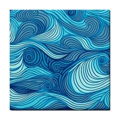 Ocean Waves Sea Abstract Pattern Water Blue Tile Coaster by Wegoenart