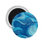 Ocean Waves Sea Abstract Pattern Water Blue 2.25  Magnets Front