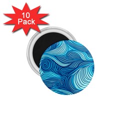 Ocean Waves Sea Abstract Pattern Water Blue 1 75  Magnets (10 Pack)  by Wegoenart