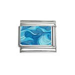 Ocean Waves Sea Abstract Pattern Water Blue Italian Charm (9mm) Front