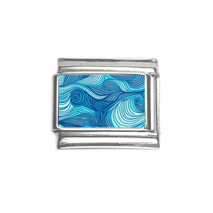 Ocean Waves Sea Abstract Pattern Water Blue Italian Charm (9mm)