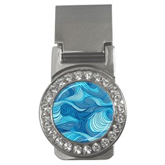 Ocean Waves Sea Abstract Pattern Water Blue Money Clips (cz)  by Wegoenart