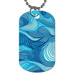 Ocean Waves Sea Abstract Pattern Water Blue Dog Tag (Two Sides) Front