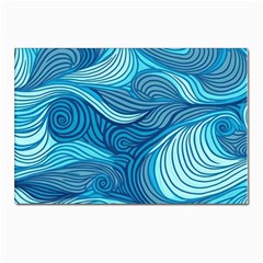 Ocean Waves Sea Abstract Pattern Water Blue Postcards 5  X 7  (pkg Of 10) by Wegoenart