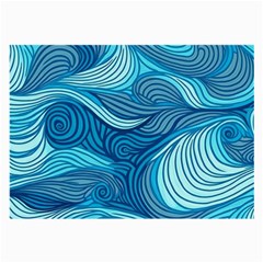 Ocean Waves Sea Abstract Pattern Water Blue Large Glasses Cloth (2 Sides) by Wegoenart