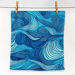 Ocean Waves Sea Abstract Pattern Water Blue Face Towel by Wegoenart