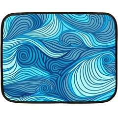 Ocean Waves Sea Abstract Pattern Water Blue Two Sides Fleece Blanket (mini) by Wegoenart