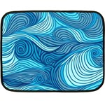 Ocean Waves Sea Abstract Pattern Water Blue Two Sides Fleece Blanket (Mini) 35 x27  Blanket Front