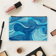 Ocean Waves Sea Abstract Pattern Water Blue Cosmetic Bag (medium) by Wegoenart