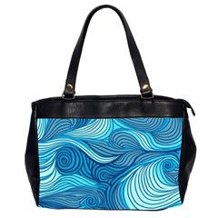 Ocean Waves Sea Abstract Pattern Water Blue Oversize Office Handbag (2 Sides) by Wegoenart