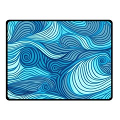 Ocean Waves Sea Abstract Pattern Water Blue Two Sides Fleece Blanket (small) by Wegoenart