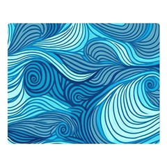 Ocean Waves Sea Abstract Pattern Water Blue Two Sides Premium Plush Fleece Blanket (large) by Wegoenart