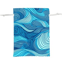 Ocean Waves Sea Abstract Pattern Water Blue Lightweight Drawstring Pouch (xl) by Wegoenart