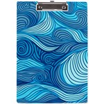 Ocean Waves Sea Abstract Pattern Water Blue A4 Acrylic Clipboard Front