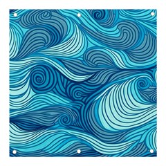 Ocean Waves Sea Abstract Pattern Water Blue Banner And Sign 3  X 3  by Wegoenart