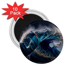 Tsunami Waves Ocean Sea Water Rough Seas Nature 2 25  Magnets (10 Pack)  by Wegoenart