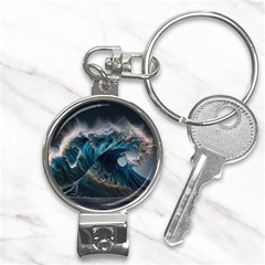 Tsunami Waves Ocean Sea Water Rough Seas Nature Nail Clippers Key Chain by Wegoenart