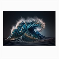 Tsunami Waves Ocean Sea Water Rough Seas Nature Postcard 4 x 6  (pkg Of 10) by Wegoenart