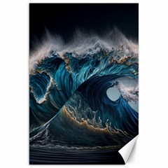 Tsunami Waves Ocean Sea Water Rough Seas Nature Canvas 20  X 30  by Wegoenart