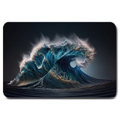 Tsunami Waves Ocean Sea Water Rough Seas Nature Large Doormat by Wegoenart