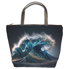 Tsunami Waves Ocean Sea Water Rough Seas Nature Bucket Bag by Wegoenart