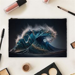 Tsunami Waves Ocean Sea Water Rough Seas Nature Cosmetic Bag (large) by Wegoenart