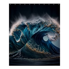 Tsunami Waves Ocean Sea Water Rough Seas Nature Shower Curtain 60  X 72  (medium)  by Wegoenart