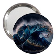 Tsunami Waves Ocean Sea Water Rough Seas Nature 3  Handbag Mirrors by Wegoenart