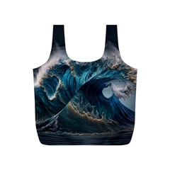 Tsunami Waves Ocean Sea Water Rough Seas Nature Full Print Recycle Bag (s) by Wegoenart