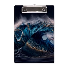 Tsunami Waves Ocean Sea Water Rough Seas Nature A5 Acrylic Clipboard by Wegoenart