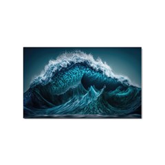 Tsunami Waves Ocean Sea Water Rough Seas Blue Sticker Rectangular (10 Pack) by Wegoenart