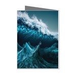 Tsunami Waves Ocean Sea Water Rough Seas Blue Mini Greeting Cards (Pkg of 8) Left