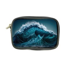 Tsunami Waves Ocean Sea Water Rough Seas Blue Coin Purse by Wegoenart