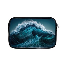 Tsunami Waves Ocean Sea Water Rough Seas Blue Apple Macbook Pro 13  Zipper Case by Wegoenart