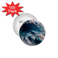 Tsunami Waves Ocean Sea Water Rough Seas 1 75  Buttons (100 Pack)  by Wegoenart