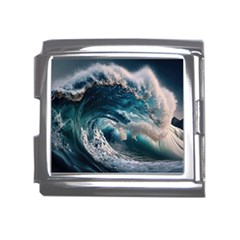 Tsunami Waves Ocean Sea Water Rough Seas Mega Link Italian Charm (18mm) by Wegoenart