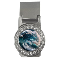 Tsunami Waves Ocean Sea Water Rough Seas Money Clips (cz)  by Wegoenart