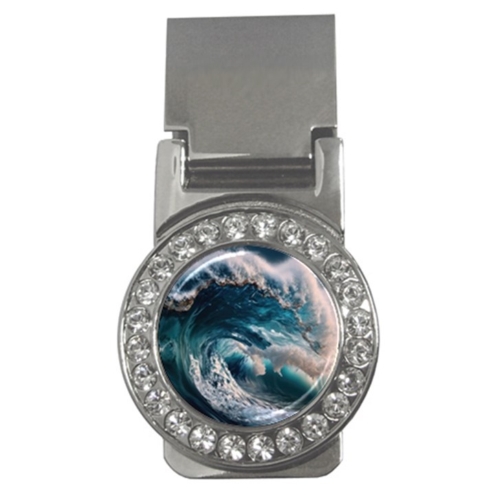 Tsunami Waves Ocean Sea Water Rough Seas Money Clips (CZ) 