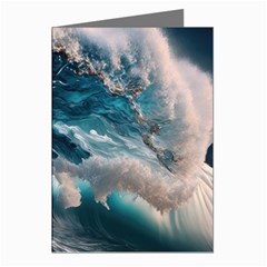 Tsunami Waves Ocean Sea Water Rough Seas Greeting Cards (pkg Of 8) by Wegoenart