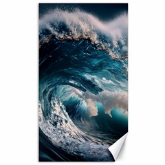 Tsunami Waves Ocean Sea Water Rough Seas Canvas 40  X 72  by Wegoenart