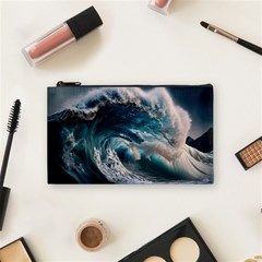 Tsunami Waves Ocean Sea Water Rough Seas Cosmetic Bag (small) by Wegoenart