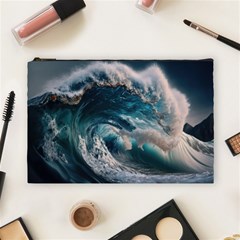 Tsunami Waves Ocean Sea Water Rough Seas Cosmetic Bag (large) by Wegoenart