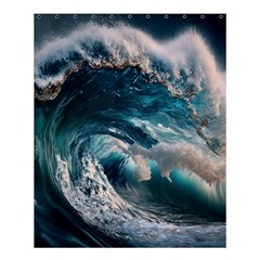 Tsunami Waves Ocean Sea Water Rough Seas Shower Curtain 60  X 72  (medium)  by Wegoenart