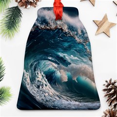 Tsunami Waves Ocean Sea Water Rough Seas Bell Ornament (Two Sides)