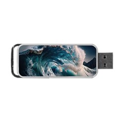 Tsunami Waves Ocean Sea Water Rough Seas Portable Usb Flash (one Side) by Wegoenart