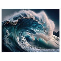 Tsunami Waves Ocean Sea Water Rough Seas Premium Plush Fleece Blanket (Extra Small)