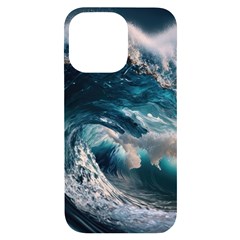 Tsunami Waves Ocean Sea Water Rough Seas Iphone 14 Pro Max Black Uv Print Case by Wegoenart