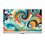 Waves Ocean Sea Abstract Whimsical Abstract Art 2 Business Card Holder Front