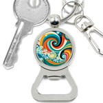 Waves Ocean Sea Abstract Whimsical Abstract Art 2 Bottle Opener Key Chain Front